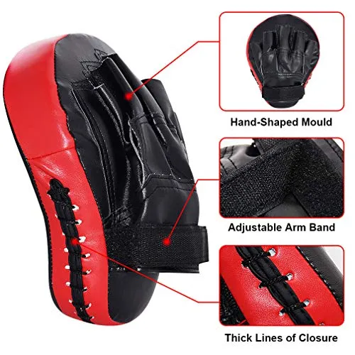 TLBTEK 2PCS Curved Punching Mitts Boxing Pads Hand Target Boxing Pads Gloves Training Focus Pads Kickboxing Muay Thai MMA Martial Art UFC Punch Mitts for Kids,Men & Women