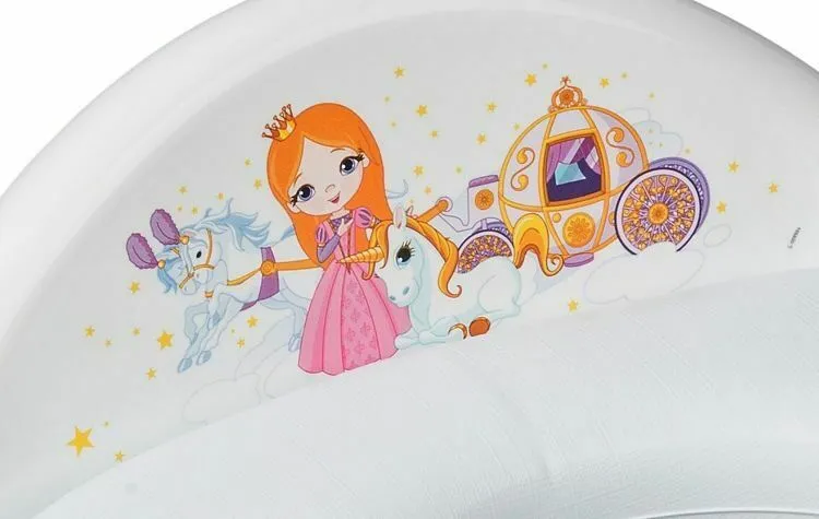Toilet Training Seat Potty Toddler Girl Trainer Safe Anti-Slip Princess White
