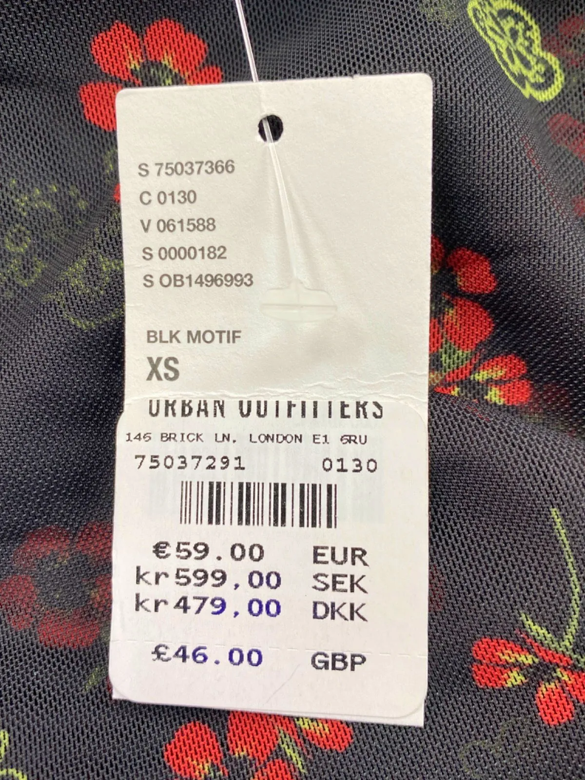Urban Outfitters Black Floral Mesh Dress XS