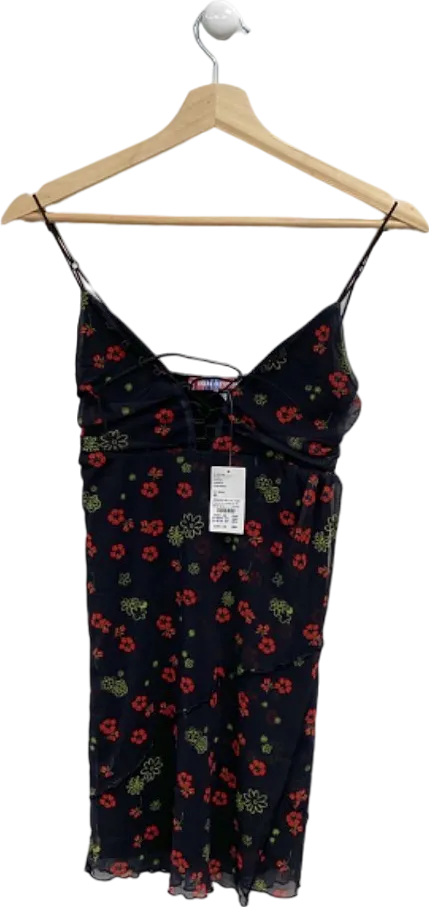 Urban Outfitters Black Floral Mesh Dress XS