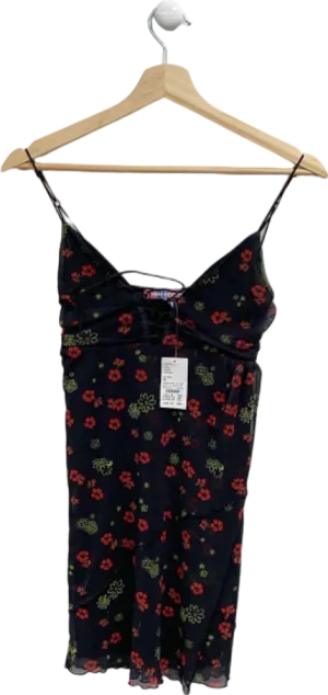 Urban Outfitters Black Floral Mesh Dress XS