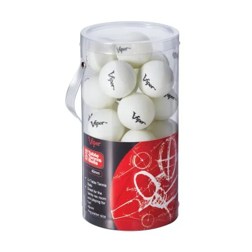 Viper Table Tennis Balls: White 40 mm Regulation Size, 2 Star Rating, 24 Pack