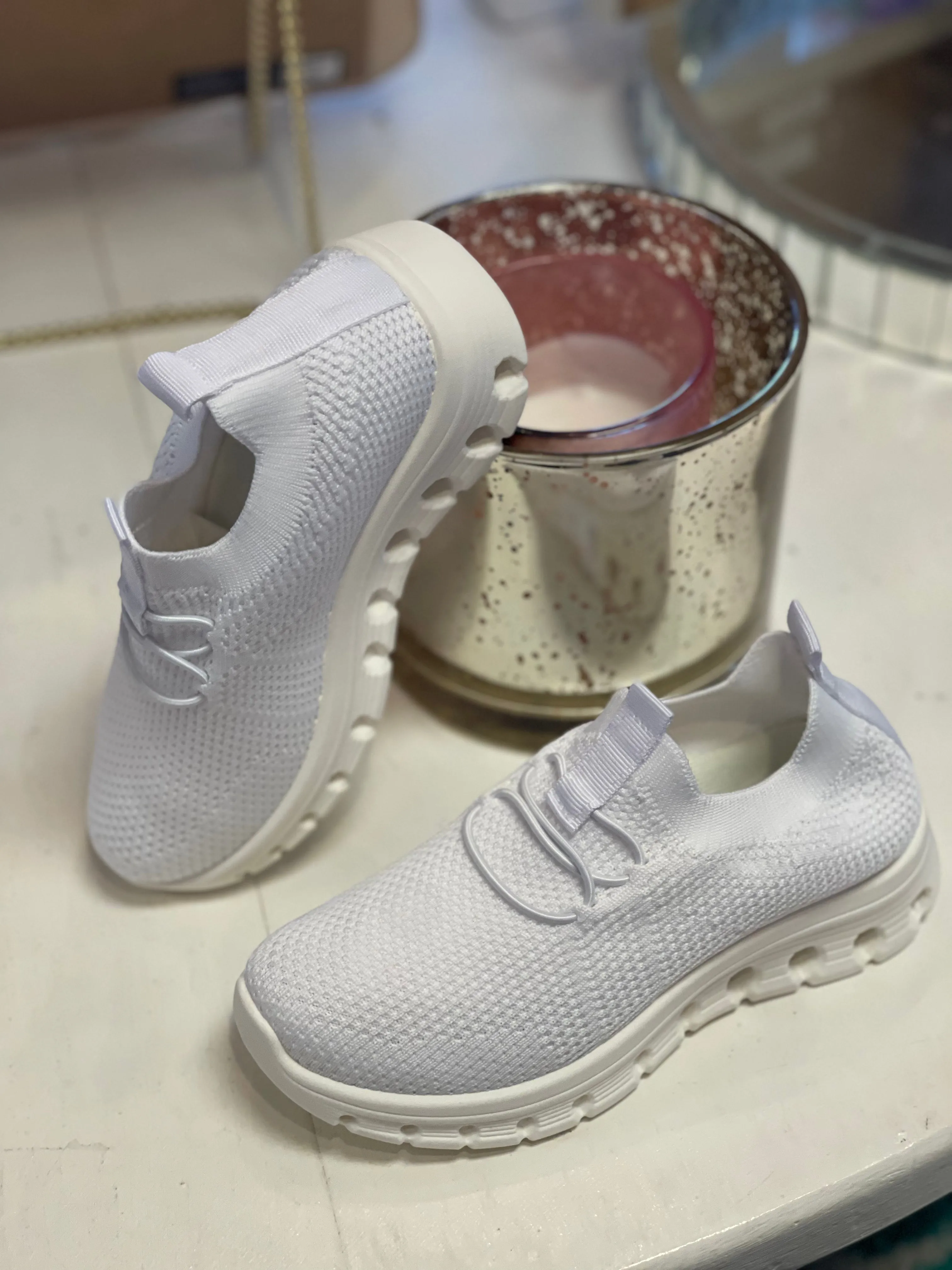 White Slip On Tennis Shoe
