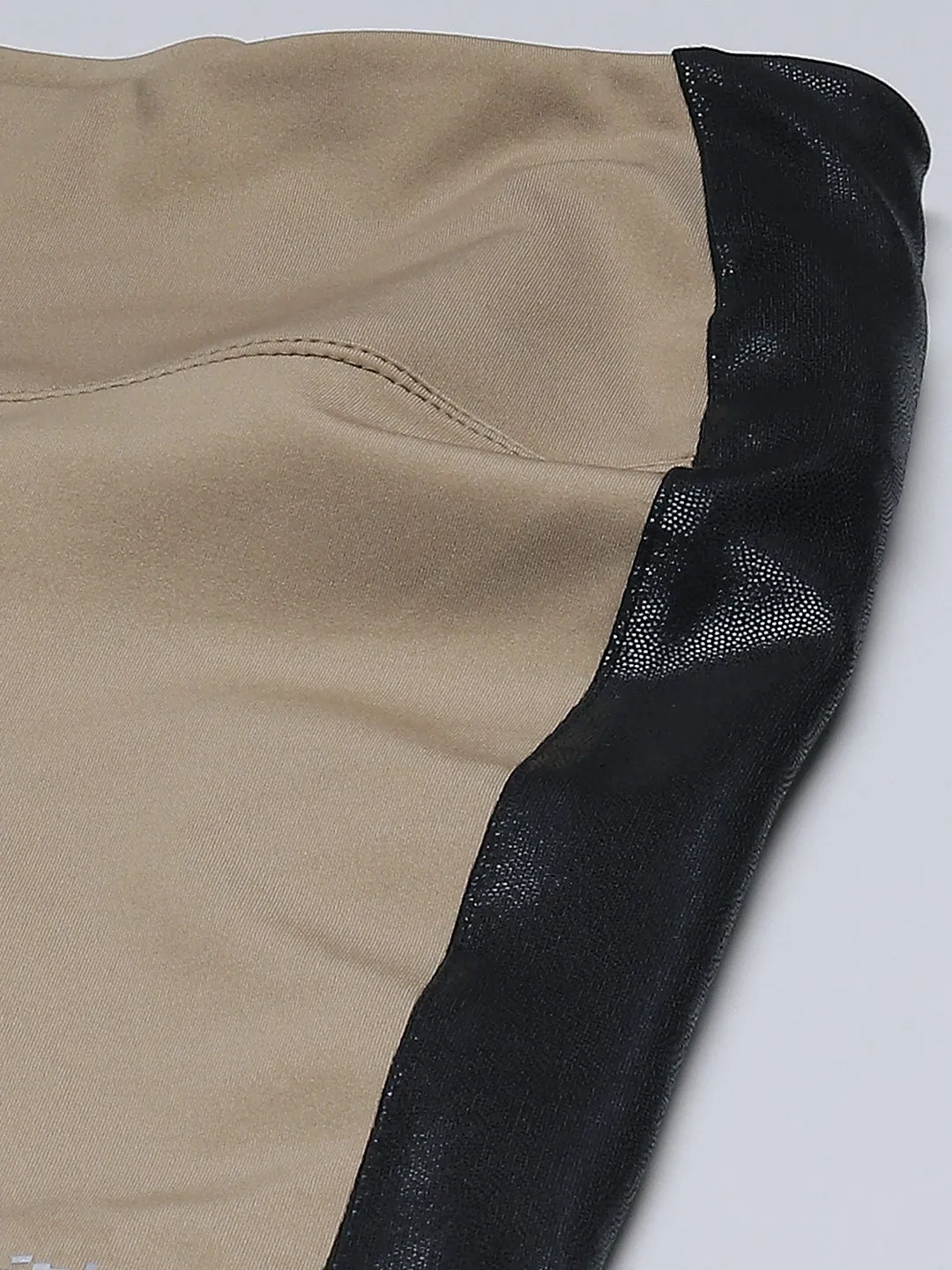 Women Beige Solid Side Striped Detail Skinny Fit High-Rise Training Sports Shorts