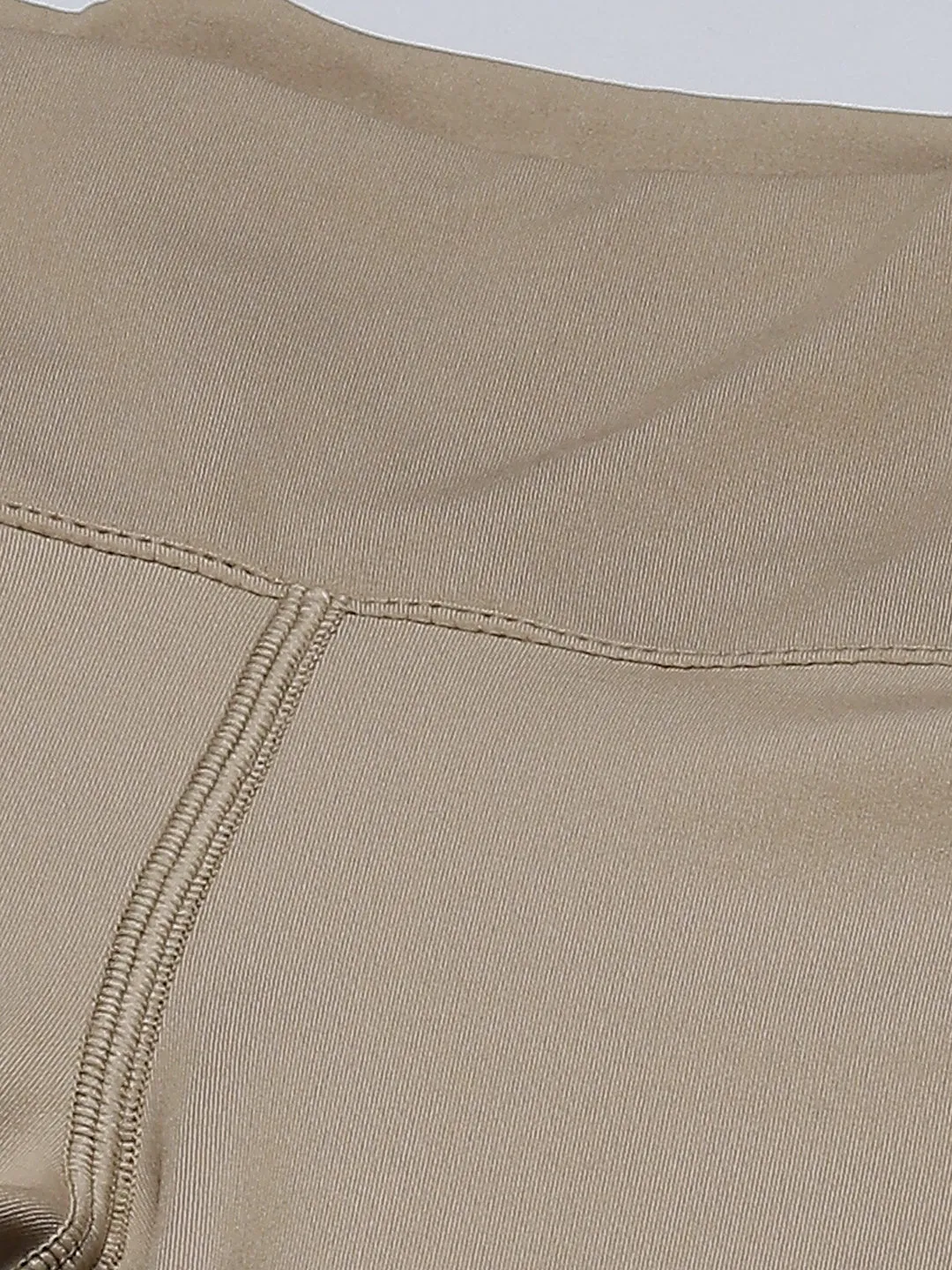 Women Beige Solid Side Striped Detail Skinny Fit High-Rise Training Sports Shorts