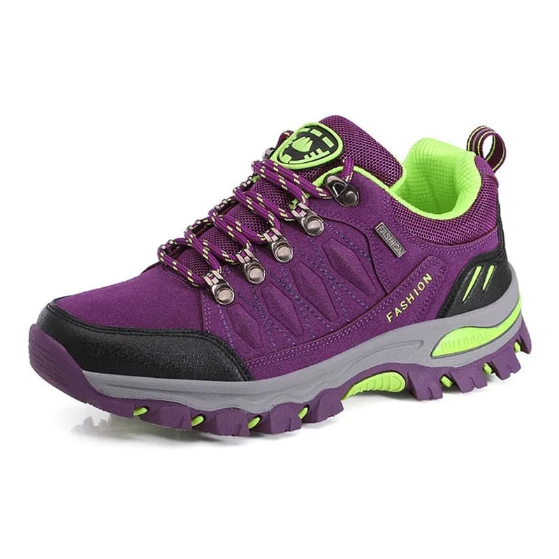 Women's hiking shoes leather mountain sports trekking camping climbing shoes