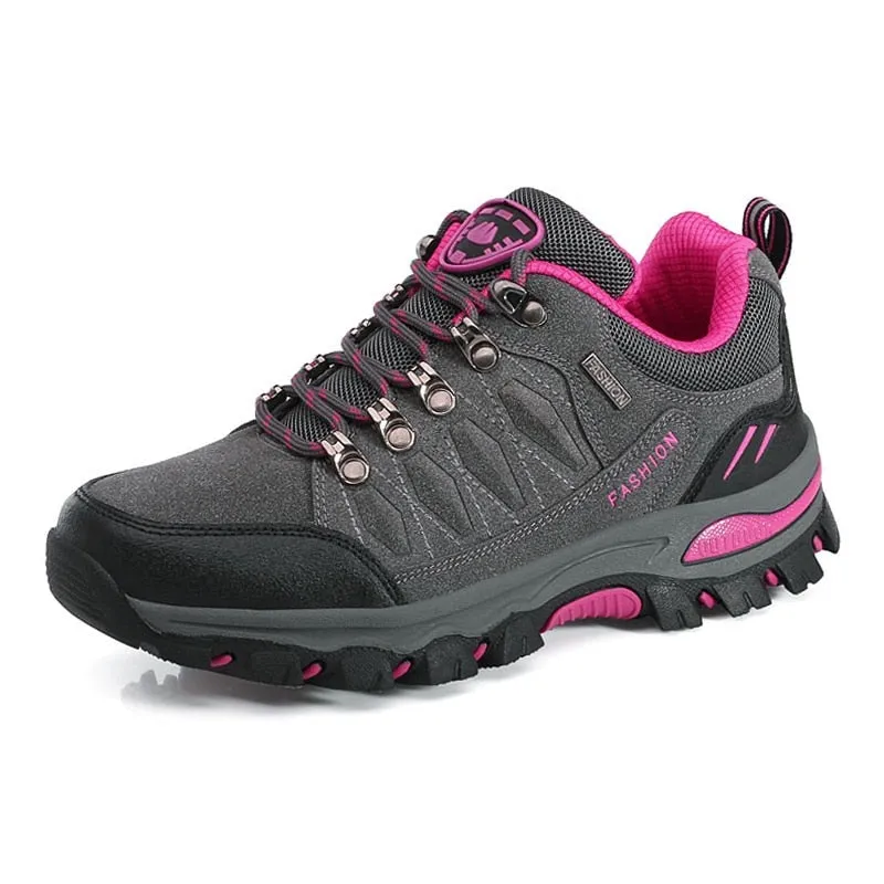 Women's hiking shoes leather mountain sports trekking camping climbing shoes