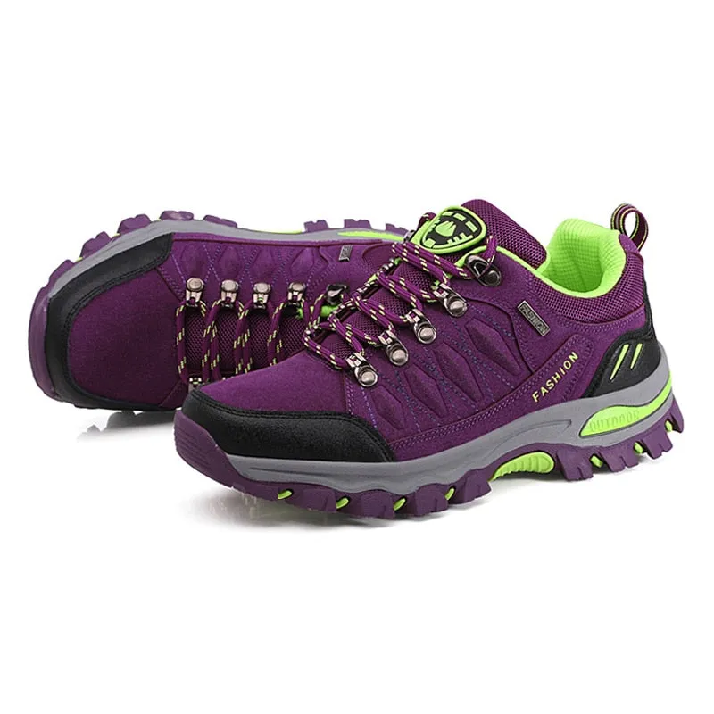 Women's hiking shoes leather mountain sports trekking camping climbing shoes