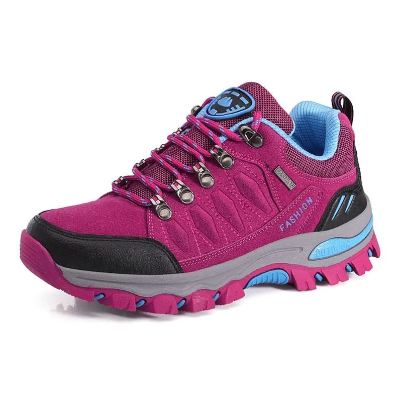 Women's hiking shoes leather mountain sports trekking camping climbing shoes