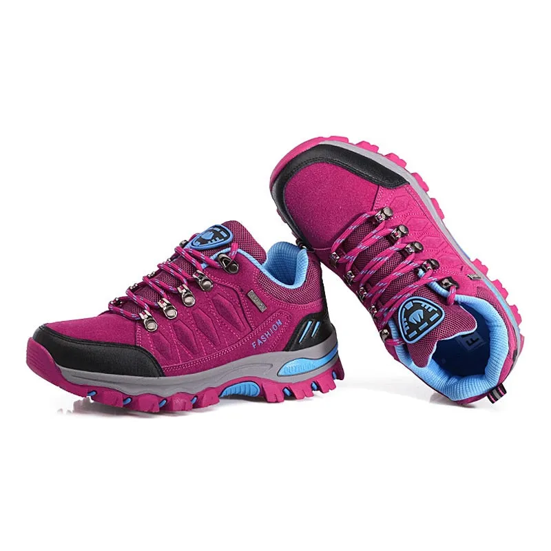 Women's hiking shoes leather mountain sports trekking camping climbing shoes