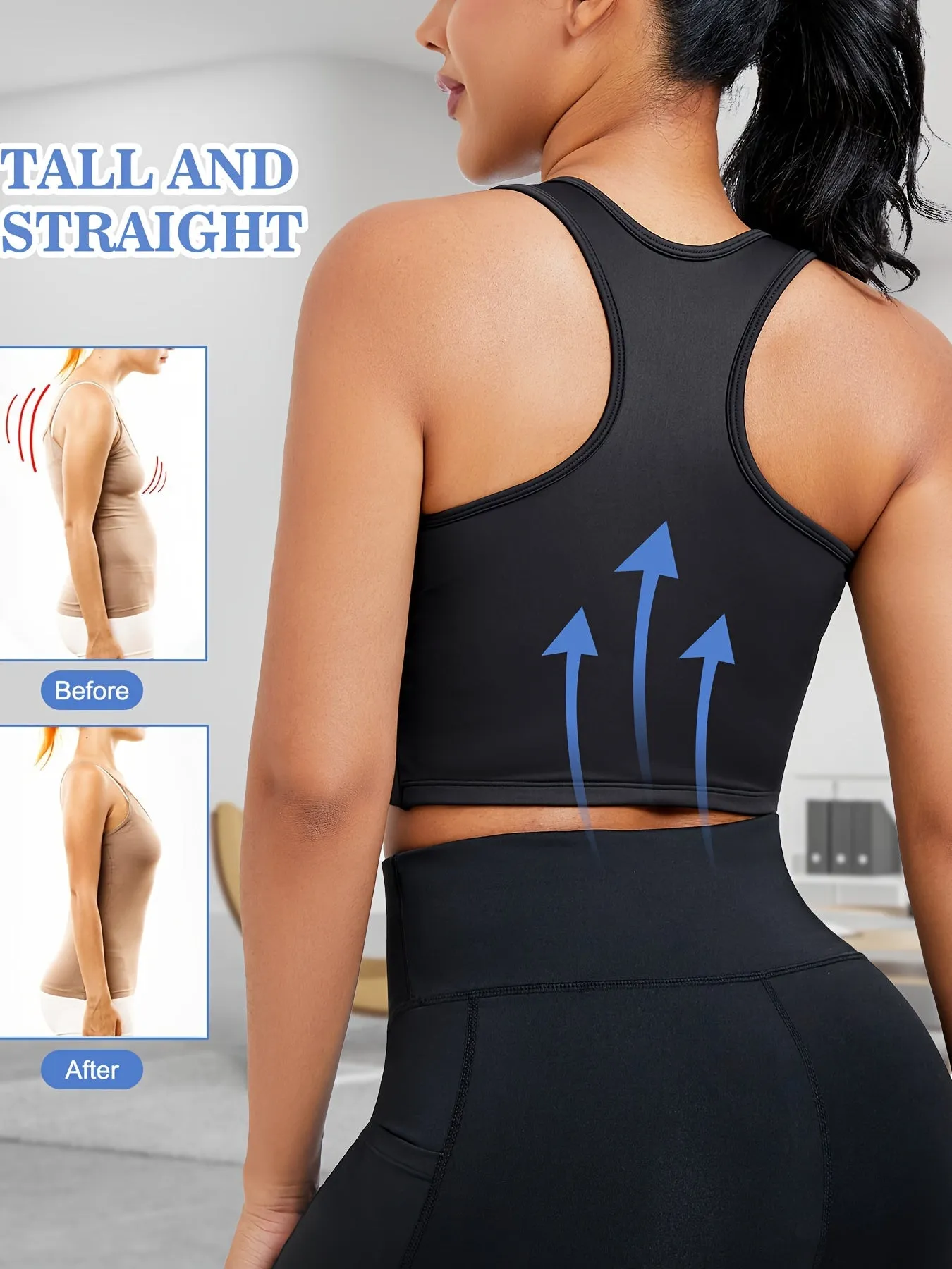 Women's Mid-Level Support Sports Bra - Outdoor Hiking, Yoga, Breathable Polyester