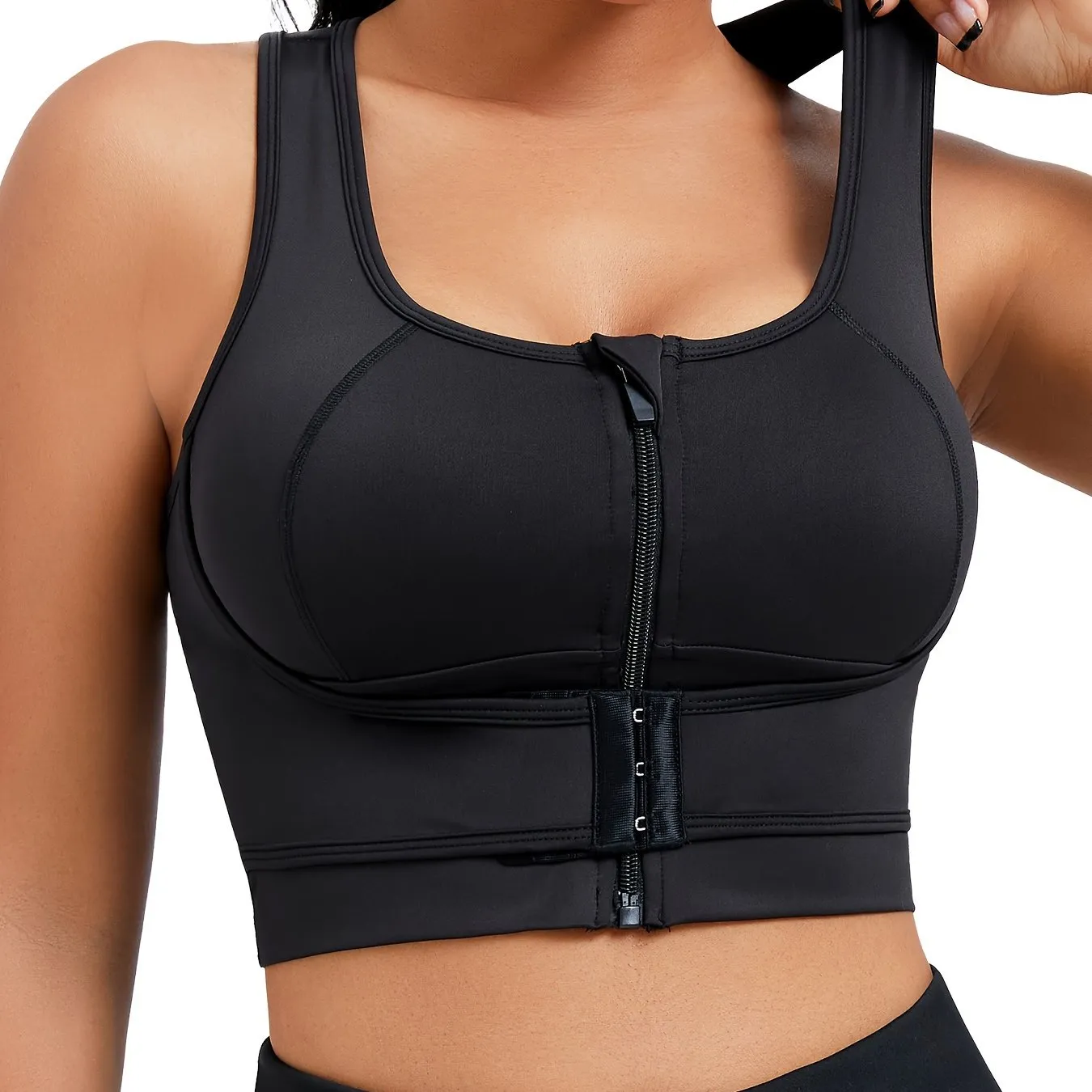 Women's Mid-Level Support Sports Bra - Outdoor Hiking, Yoga, Breathable Polyester