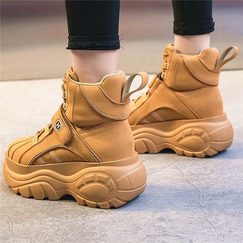 Women's Platform Sneakers Fashion Brand Women Chunky Sneakers Comfort  Casual Woman Dad Shoes Ladies Footwear Yellow