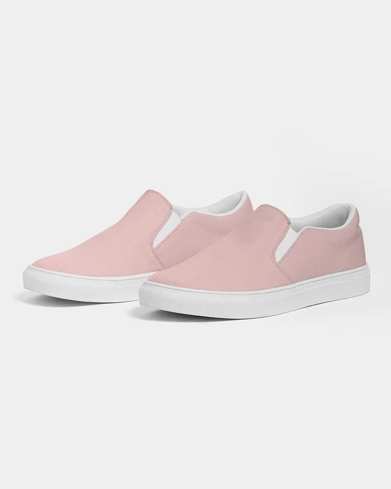 Womens Sneakers - Rose Pink Slip-on Canvas Sports Shoes by inQue.Style