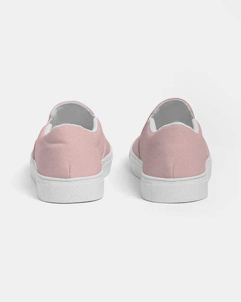 Womens Sneakers - Rose Pink Slip-on Canvas Sports Shoes by inQue.Style