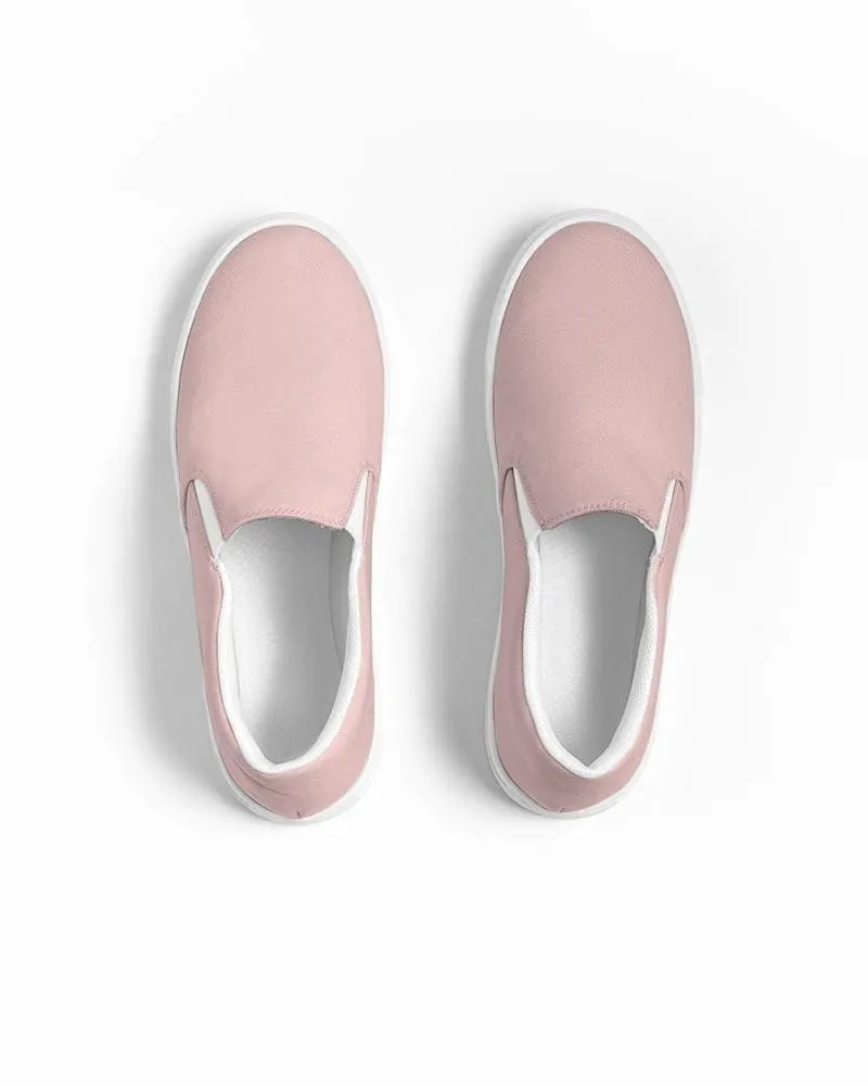 Womens Sneakers - Rose Pink Slip-on Canvas Sports Shoes by inQue.Style