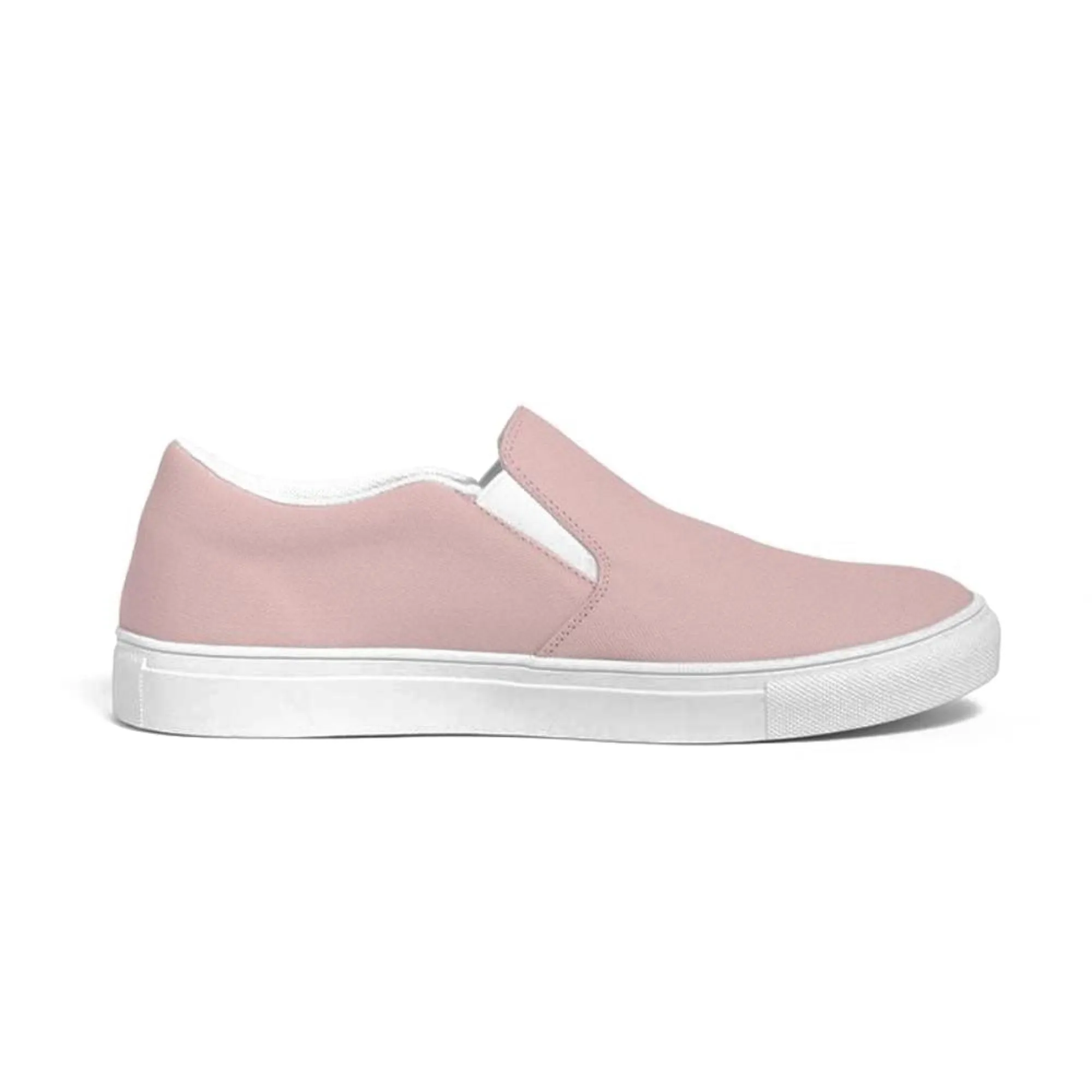 Womens Sneakers - Rose Pink Slip-on Canvas Sports Shoes by inQue.Style