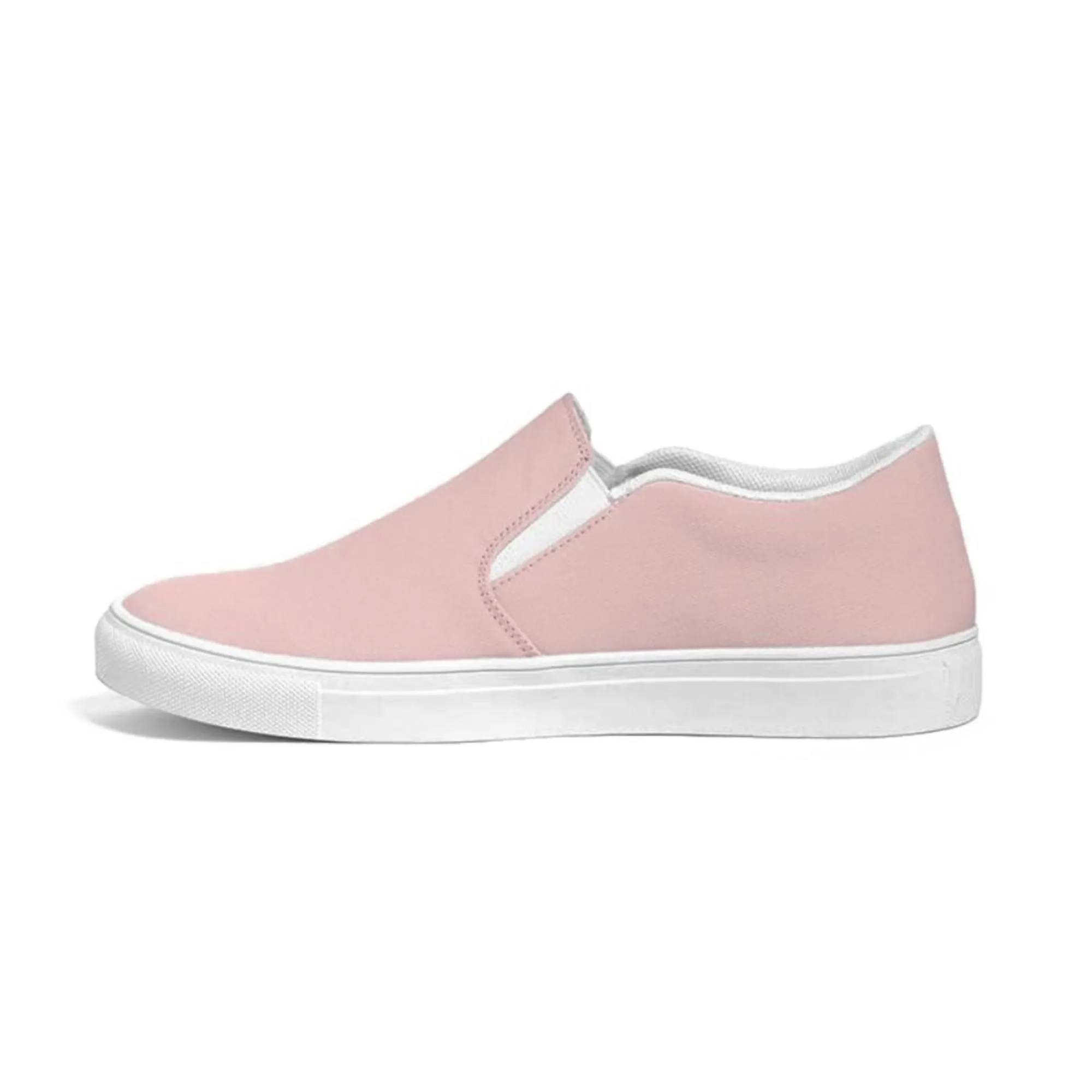 Womens Sneakers - Rose Pink Slip-on Canvas Sports Shoes by inQue.Style