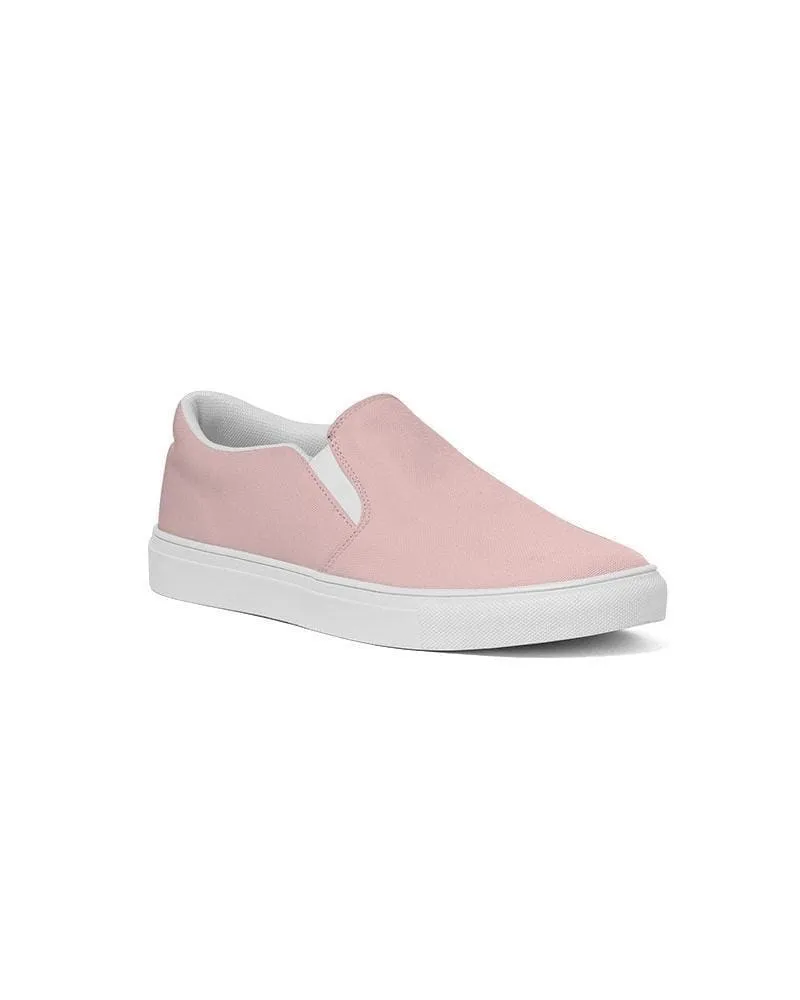 Womens Sneakers - Rose Pink Slip-on Canvas Sports Shoes by inQue.Style