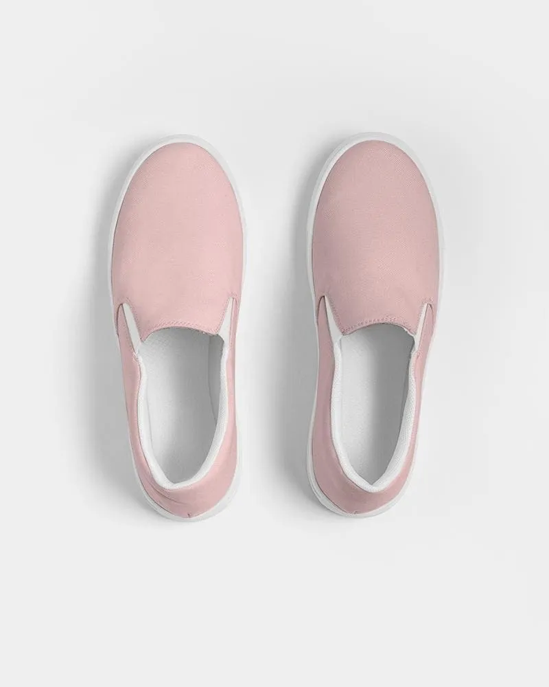 Womens Sneakers - Rose Pink Slip-on Canvas Sports Shoes by inQue.Style