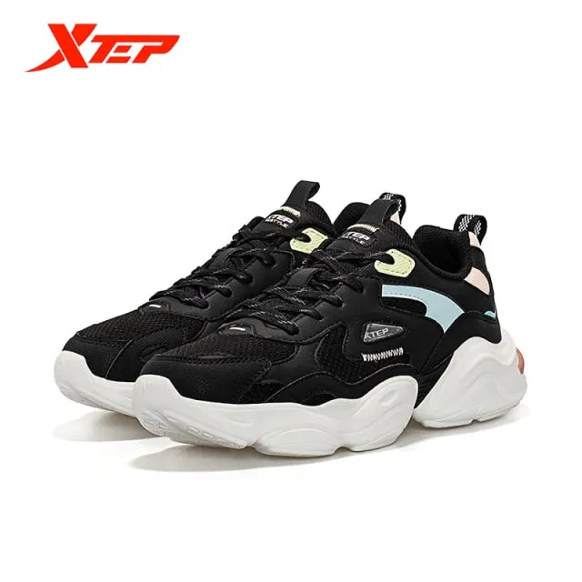 Xtep Women's Shoes Sports New Spring Authentic Thick-Soled Fashion Shoes