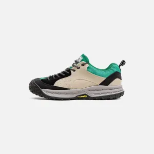 Y2K Patchwork Brown Green Sneakers for Hiking and Camping Adventures