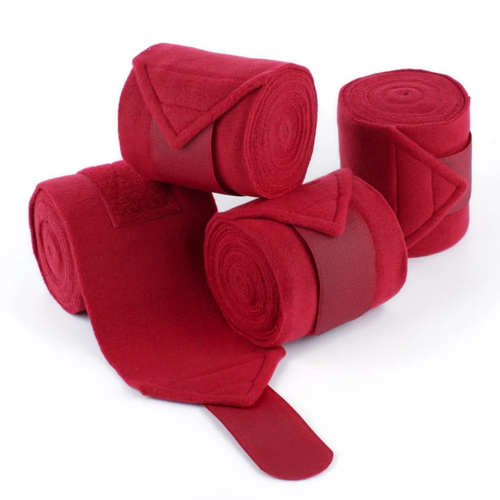 Y.J TAILS Horse Leg Polo Wraps Soft Fleece Equestrian Polo Bandage Wrap Set of 4pcs