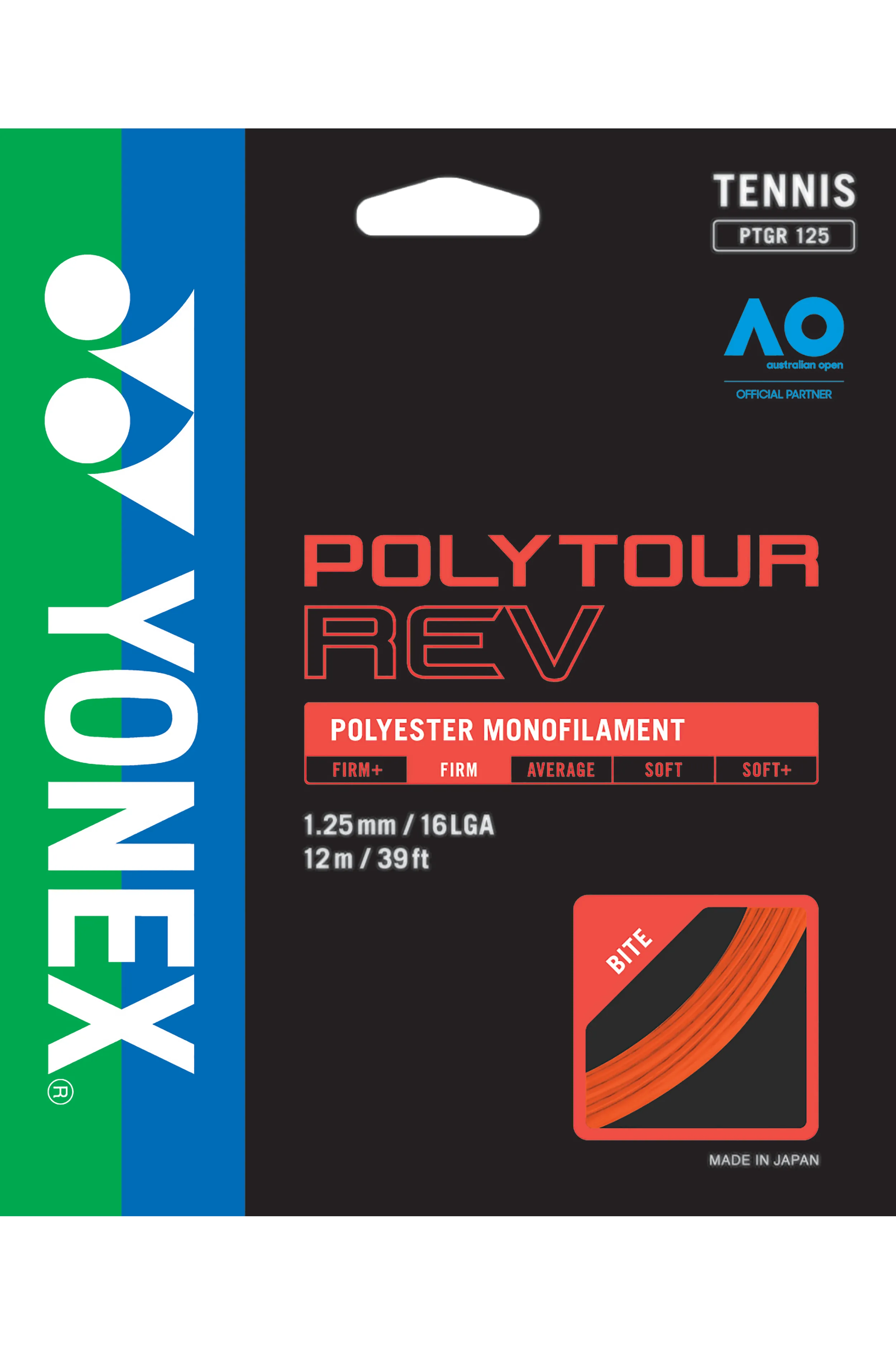 Yonex Polytour REV 125 Tennis Strings [Bright Orange]