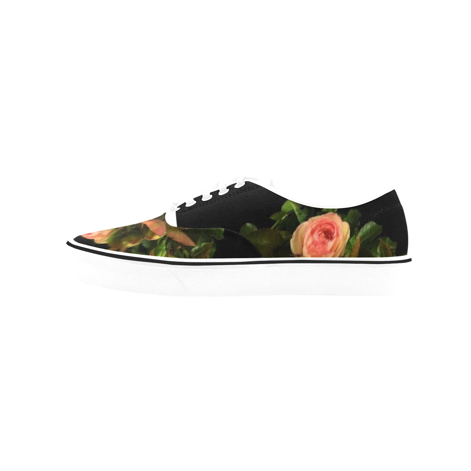 Zahrah Rose Women's Low Top Canvas Shoes- White Sole