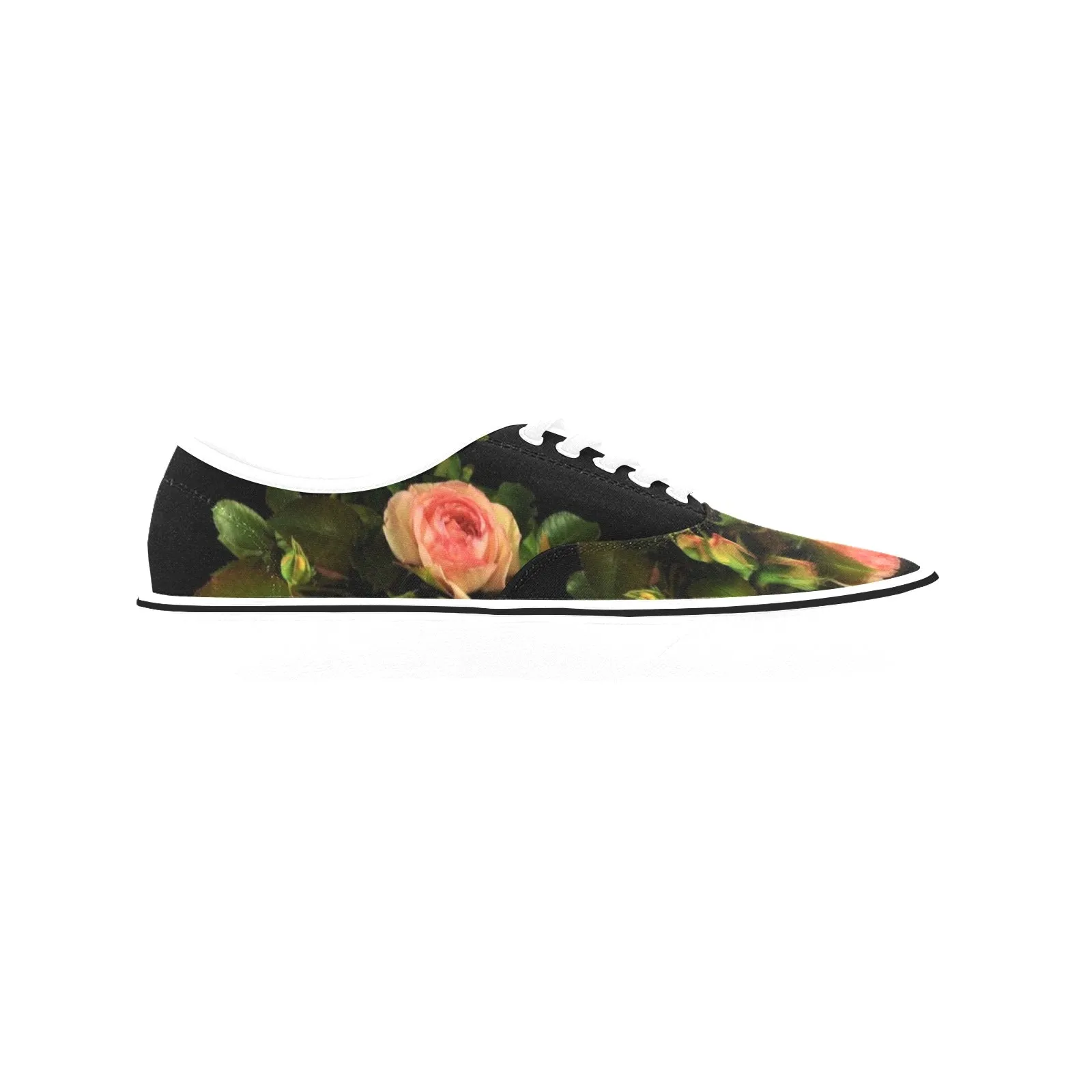 Zahrah Rose Women's Low Top Canvas Shoes- White Sole