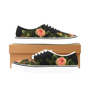 Zahrah Rose Women's Low Top Canvas Shoes- White Sole