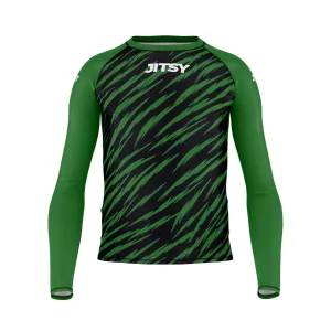 Zaps Ranked BJJ Rash Guard - Kids - Green