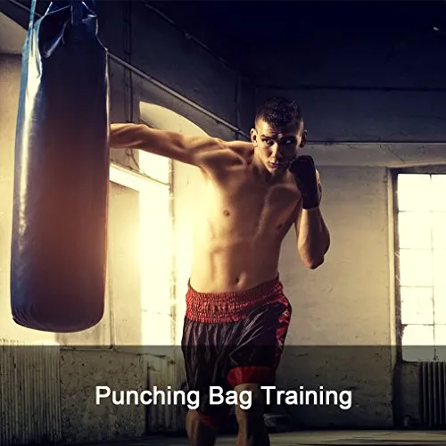 ZooBoo MMA Gloves, Half-Finger Boxing Fight Gloves MMA Mitts with Adjustable Wrist Band for Sanda Sparring Punching Bag Training (One Size Fits Most)