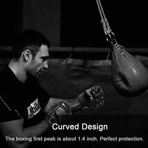 ZooBoo MMA Gloves, Half-Finger Boxing Fight Gloves MMA Mitts with Adjustable Wrist Band for Sanda Sparring Punching Bag Training (One Size Fits Most)